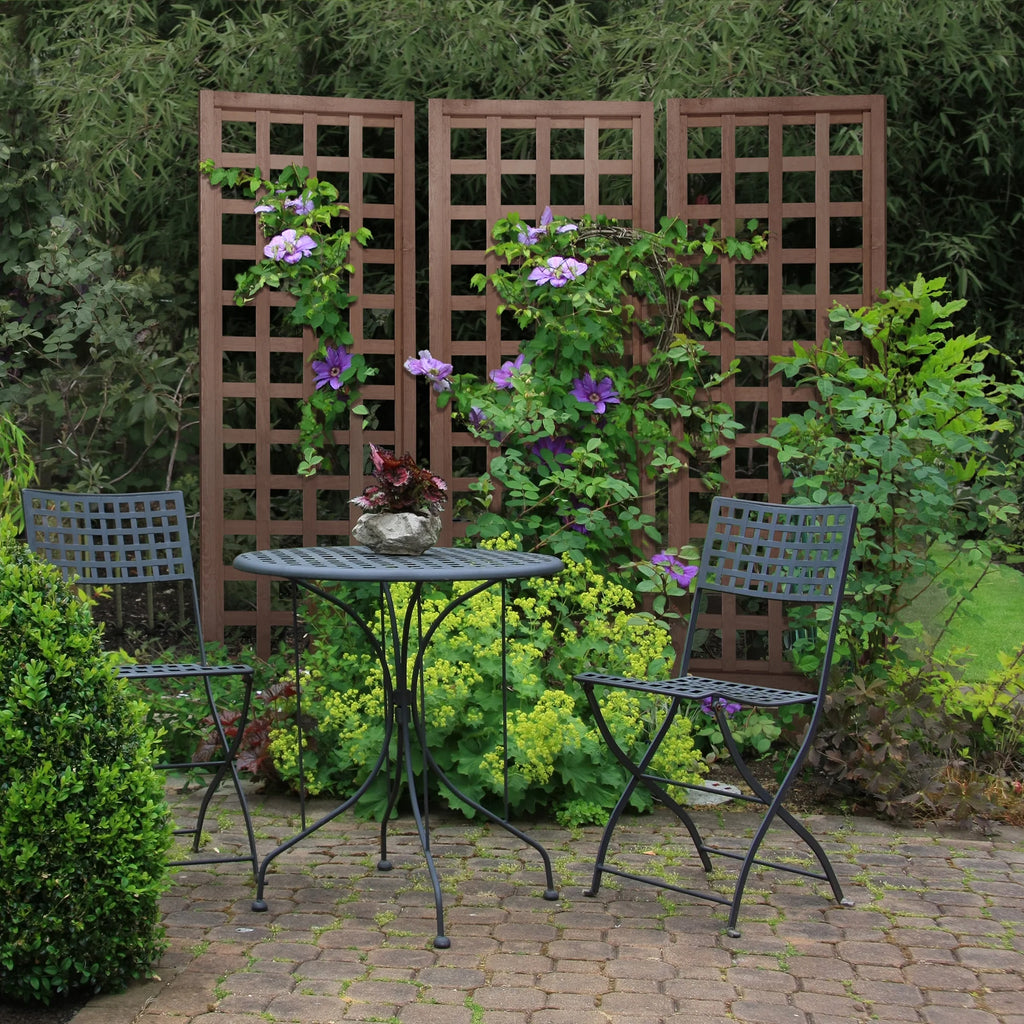 Walnut-Tone Square Lattice Trellis F1132