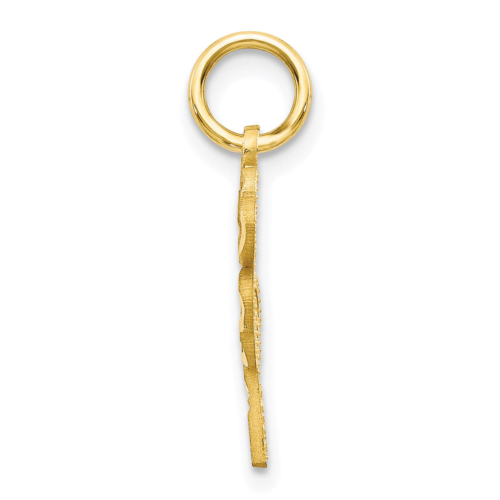 10K Yellow Gold Four Leaf Clover Pendant Charm with 14K Yellow Gold Rope Chain Necklace 16'' E43261