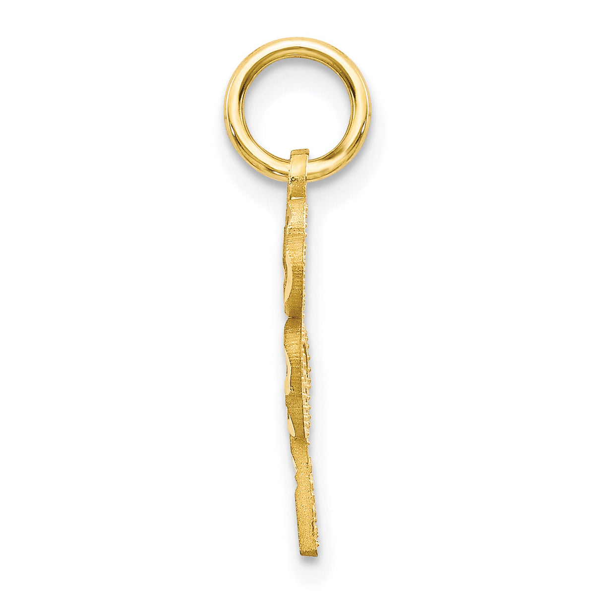 10K Yellow Gold Four Leaf Clover Pendant Charm with 14K Yellow Gold Rope Chain Necklace 16'' E43261