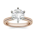 14K Rose Gold Moissanite Round Solitaire Engagement Ring 1.90 DEW Y464