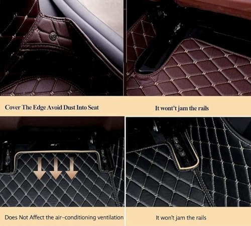 Gray Black Non-Slip Leather Floor Mats U424