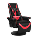 Queen Throne Video Gaming Chair Ergonomic Recliner Racing Chair with Footrest, Black Red J781473