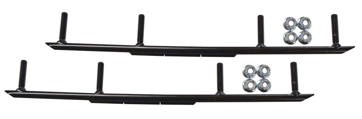 Blue Snowmobile Skis with 4" Round Bars Complete Kit X903