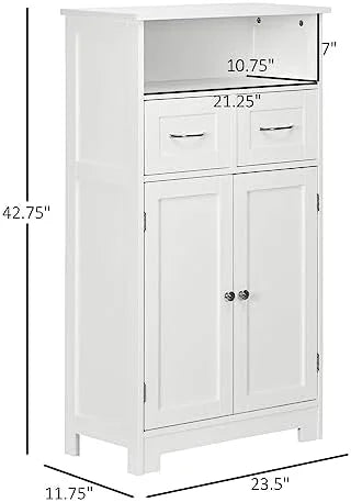 Grey Bathroom Cabinet Organizer with Two Drawers L81778