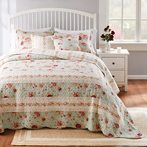 Blue 100% Cotton Bedspread Set, 3-Piece King Q466