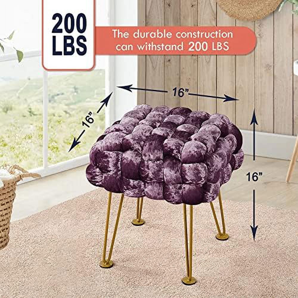 Black Soft Upholstered Ottoman Bench 16"x16"x16" E568488