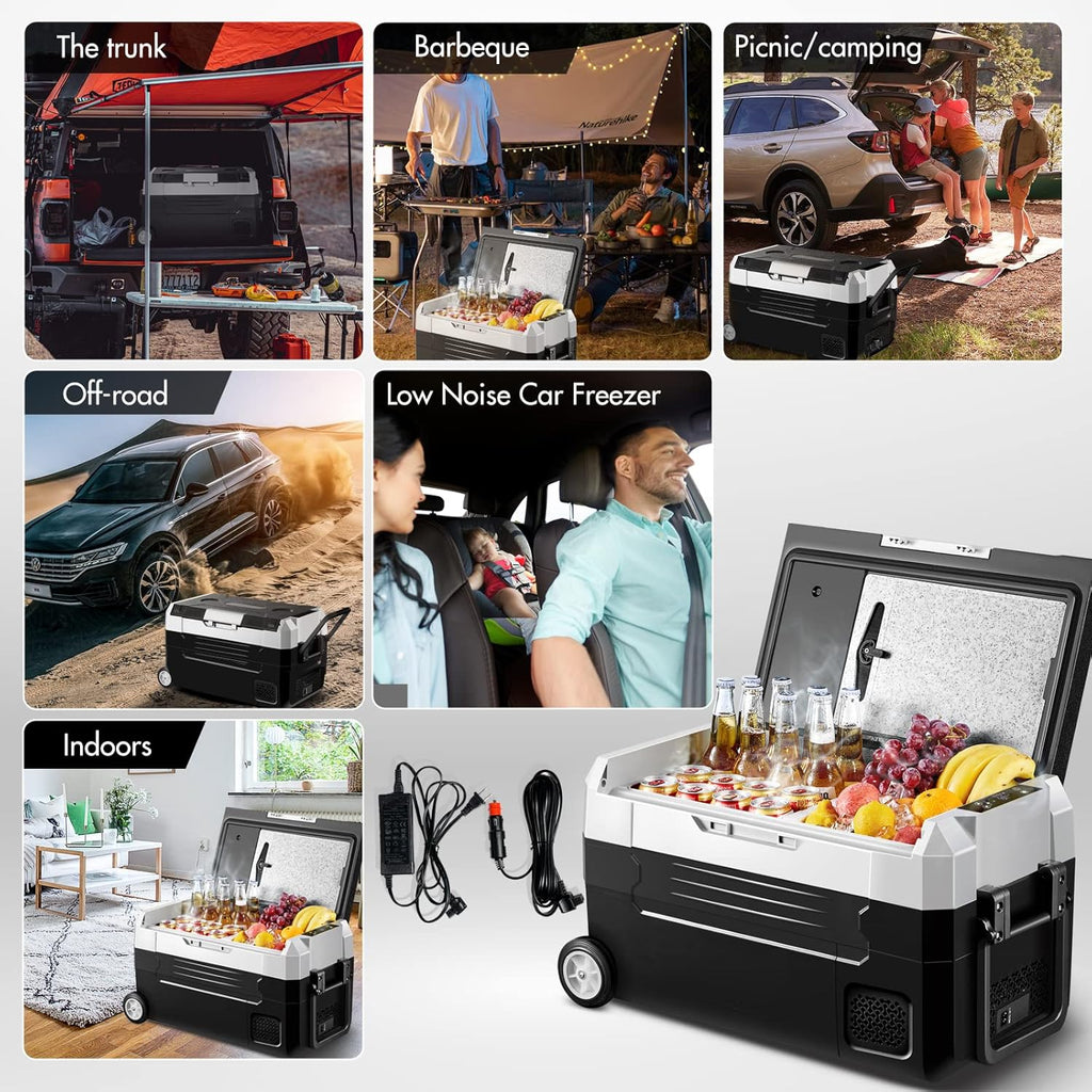 Portable Car Refrigerator 37 Quart Dual Zone Compressor Cooler T533556