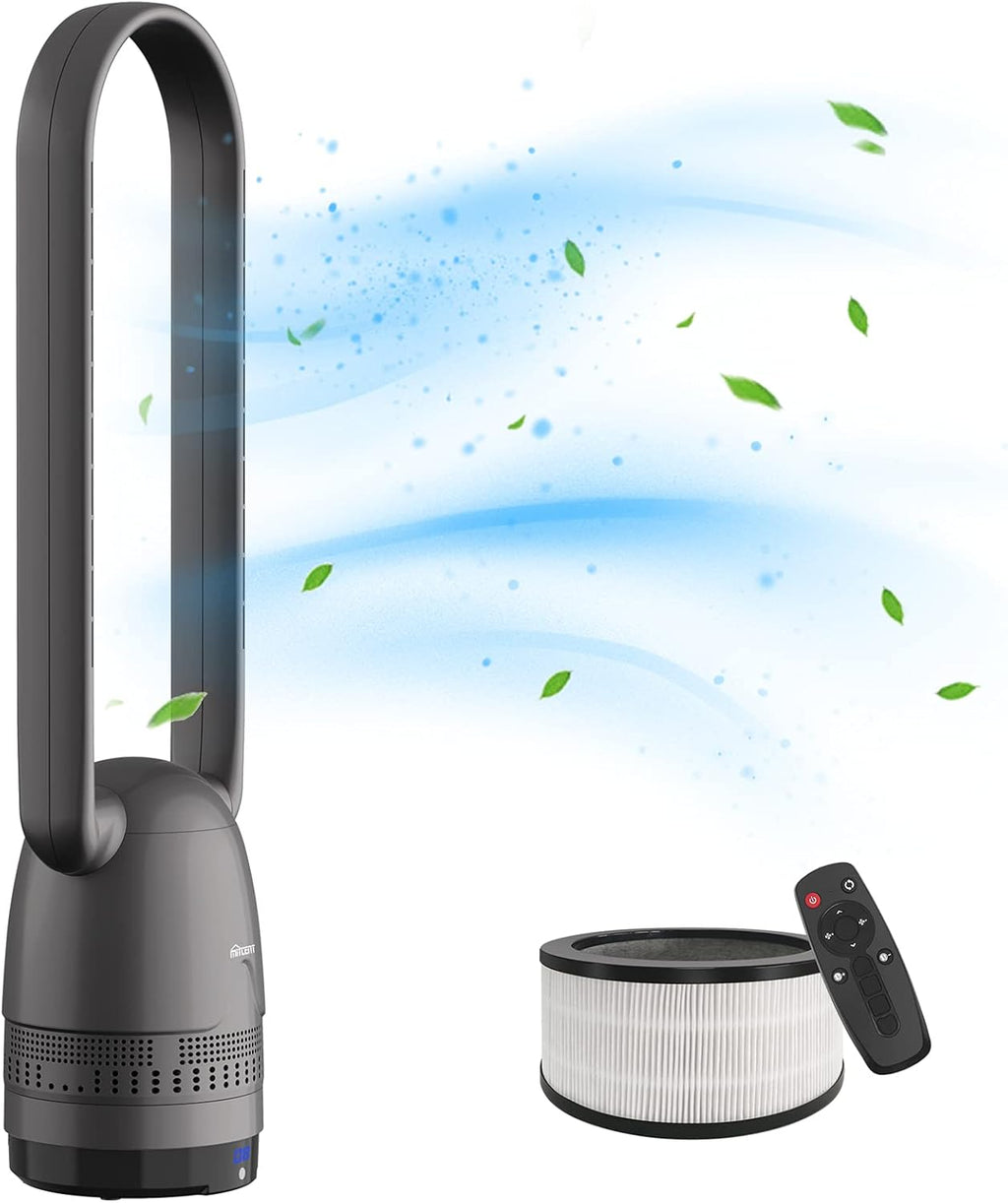 Black Bladeless Air Purifier Fan with HEPA Filter B338