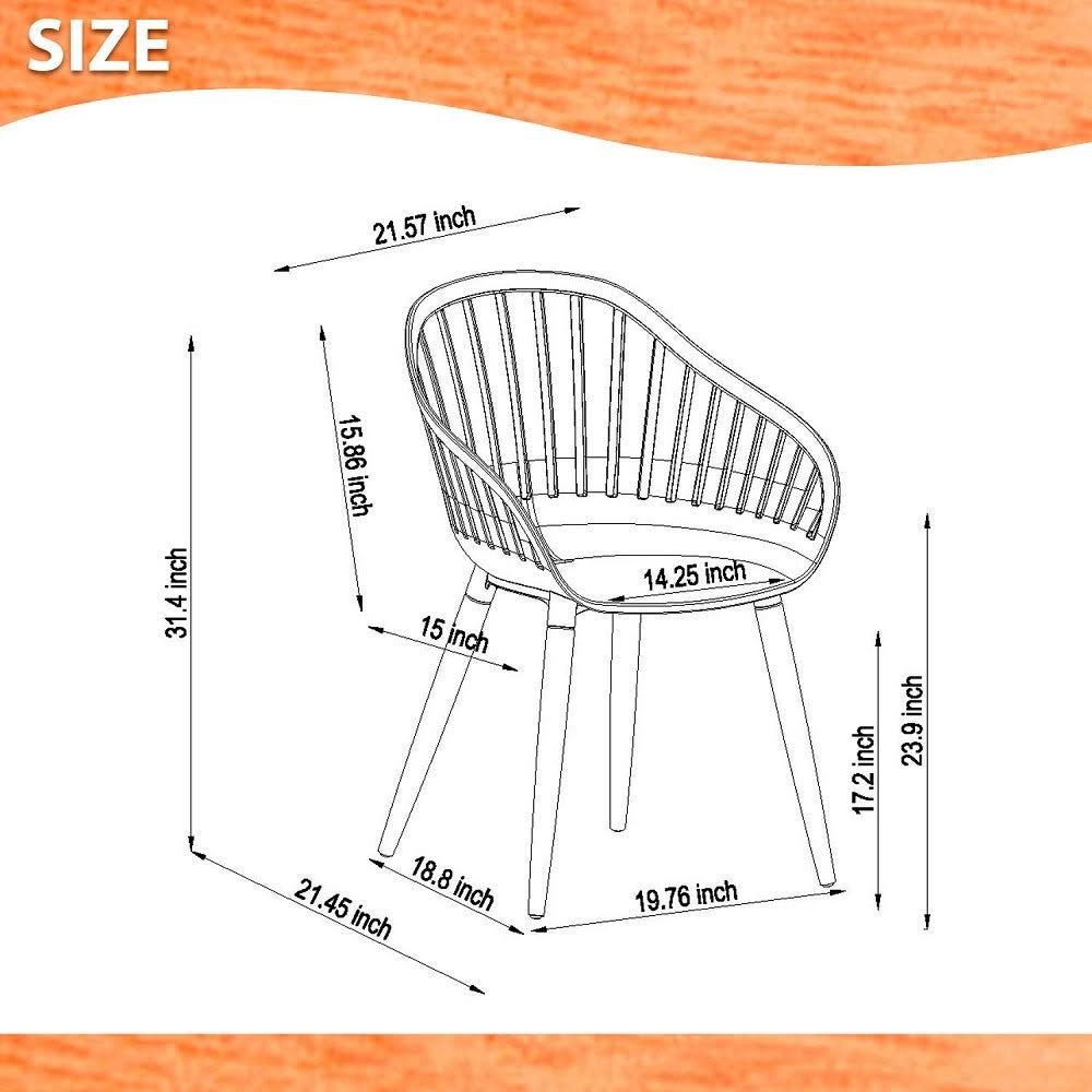 White Wood Dining Arm Chair R6936