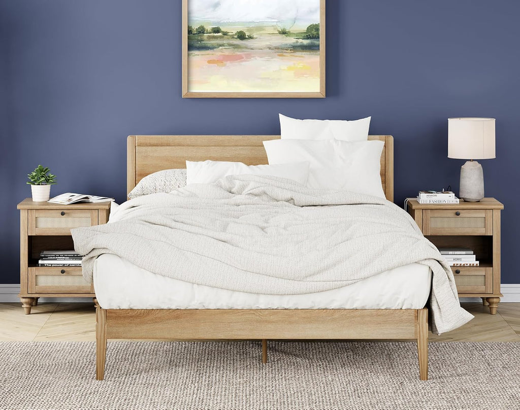4 Piece Dresser and Nightstand Sets with Charging Station, Oak L4762
