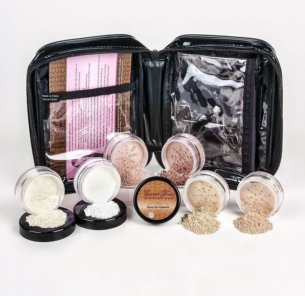 XXL Mineral Makeup Set with Case Beige Matte Powder Foundation Z1309