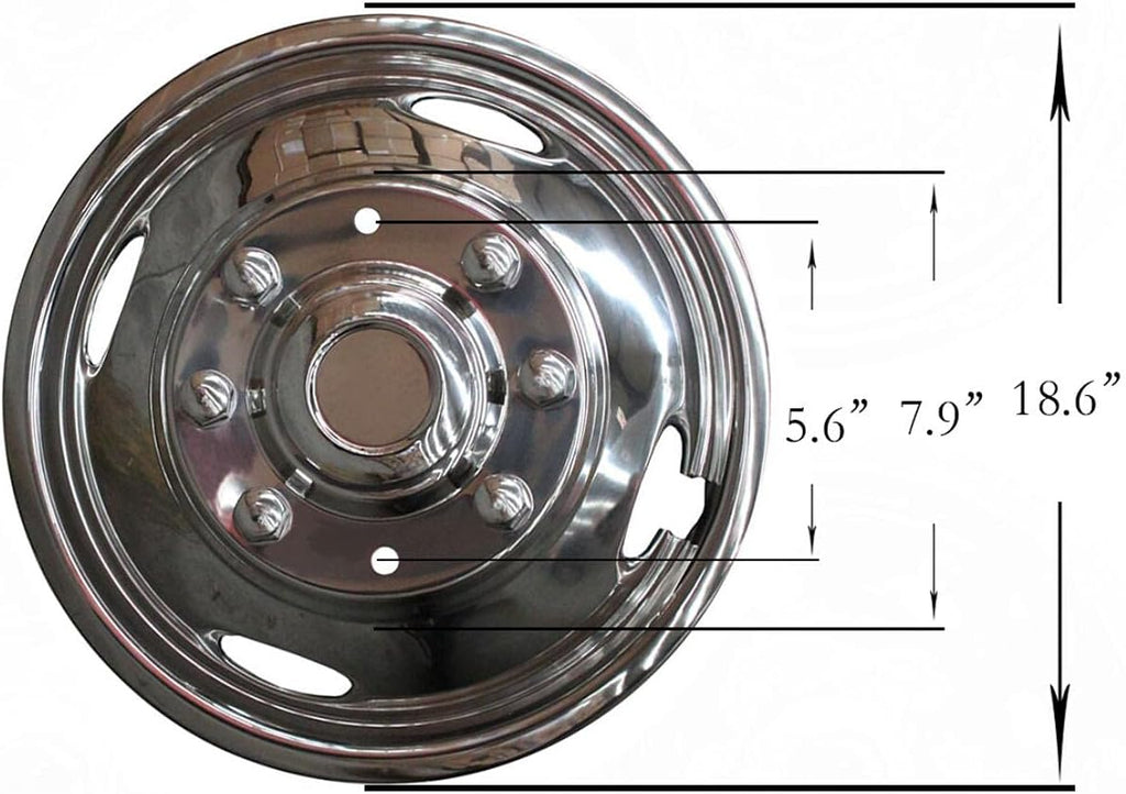 17inch Polished Stainless Steel 8 Lug Wheel Simulators M575194