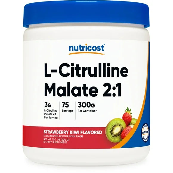 L-Citrulline Malate Powder 2:1 Supplement 300 Grams Strawberry Kiwi A323