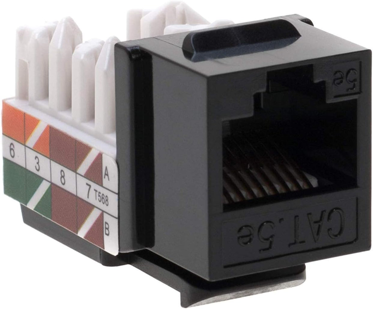 Cat5e RJ45 Punch-Down Keystone Jack Black (50) V61516