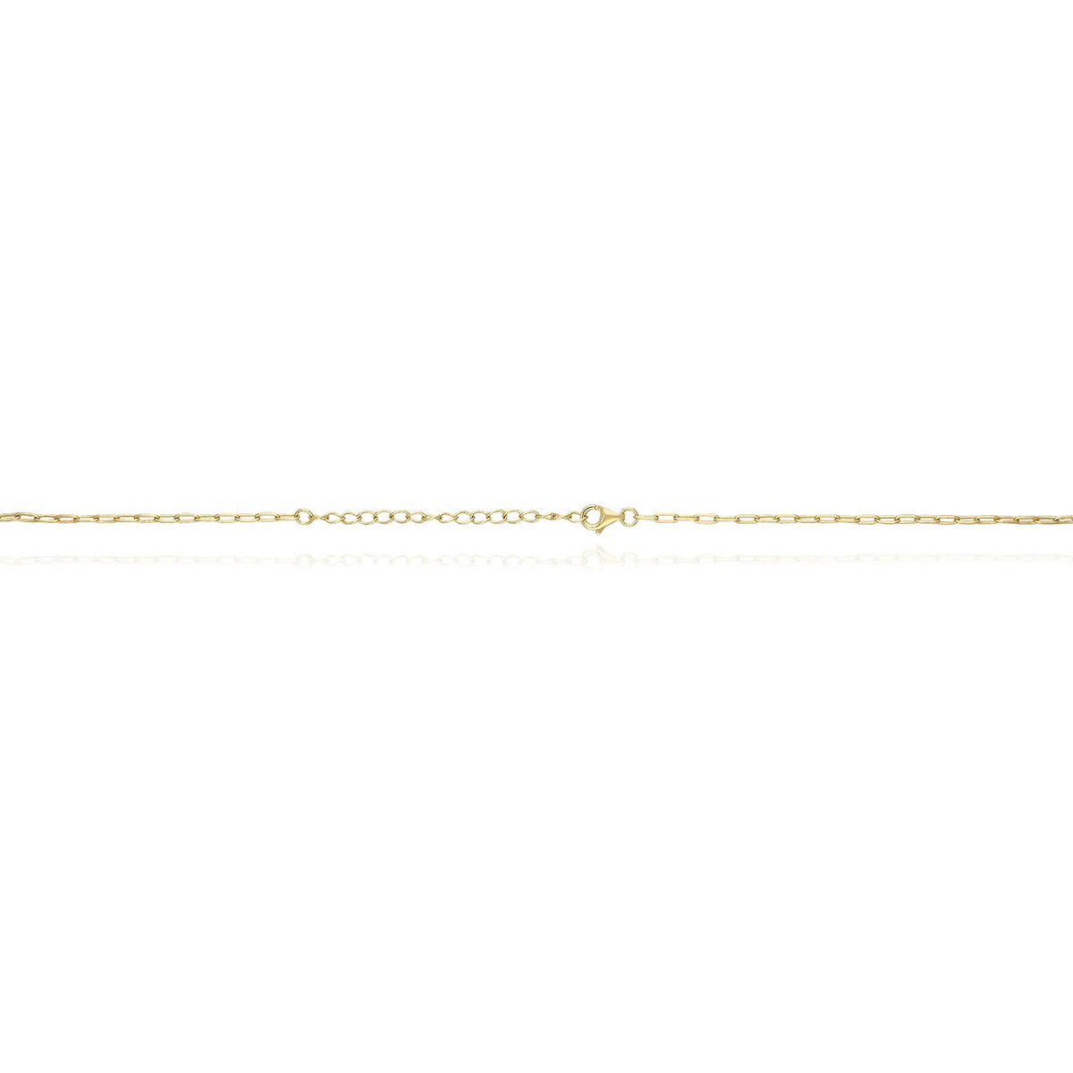 Gold Over Silver Paperclip Bar Pendant Necklace 16"-18" V659