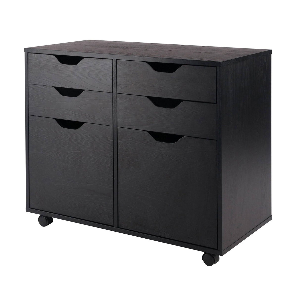 Black 2-Section Mobile Storage Cabinet J77491