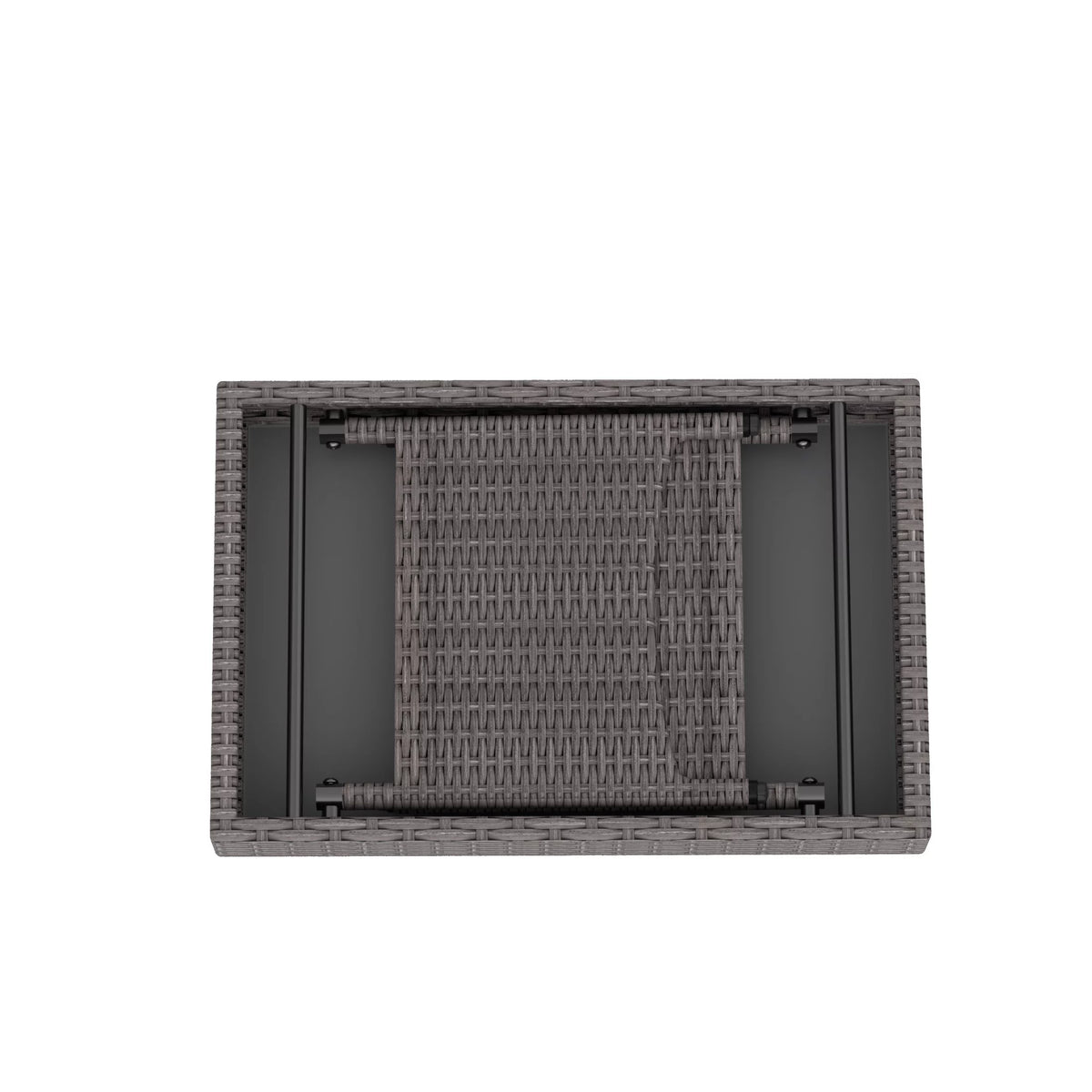 Gray All Weather PE Rattan Wicker Outdoor Folding Side Table Y609