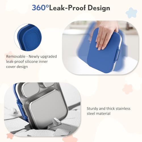 3 Compartment Leak Proof Stainless Steel Bento Box E221376