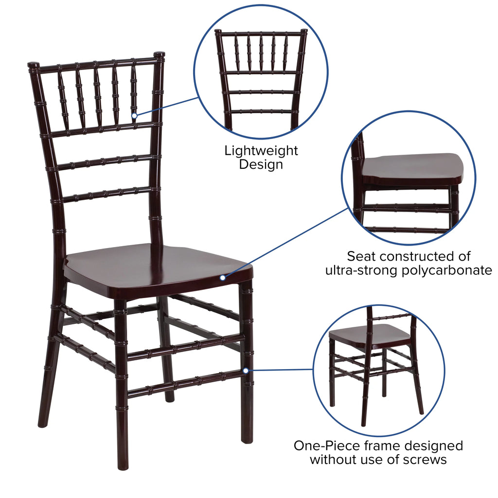 Mahogany Resin Stacking Chiavari Chair G204