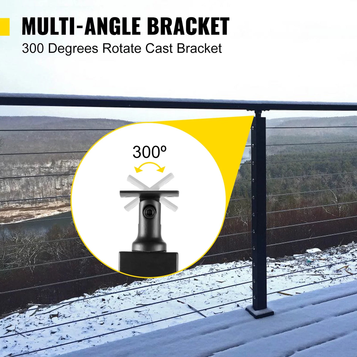 Black Cable Railing Post V31913