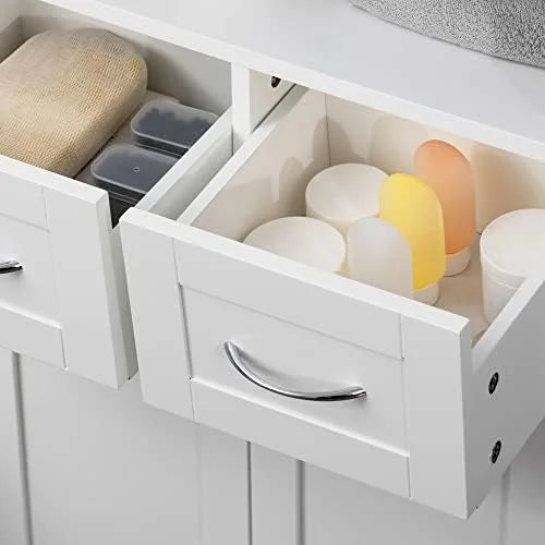 Grey Bathroom Cabinet Organizer with Two Drawers L81778