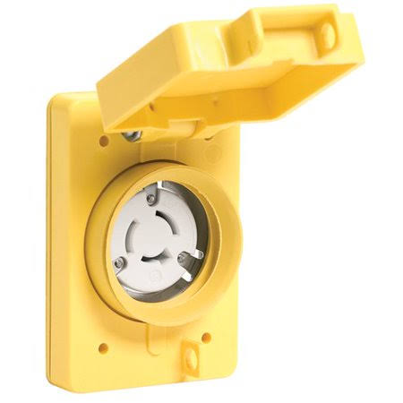 Locking Blade Receptacle, Duplex Flip Lid, Female, 3 Wires, 2 Poles U92927
