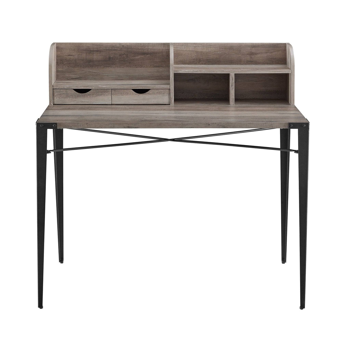 Reclaimed Barnwood Writing Desk with Small Hutch W718490