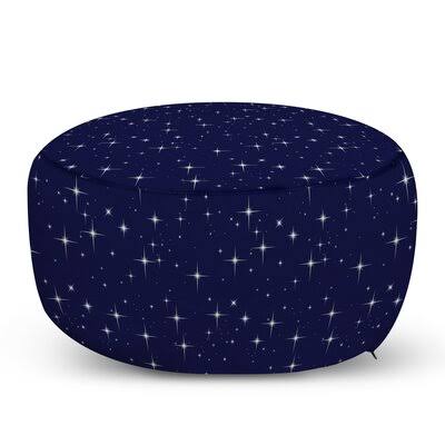 Purple/White Round Pouf Ottoman F272
