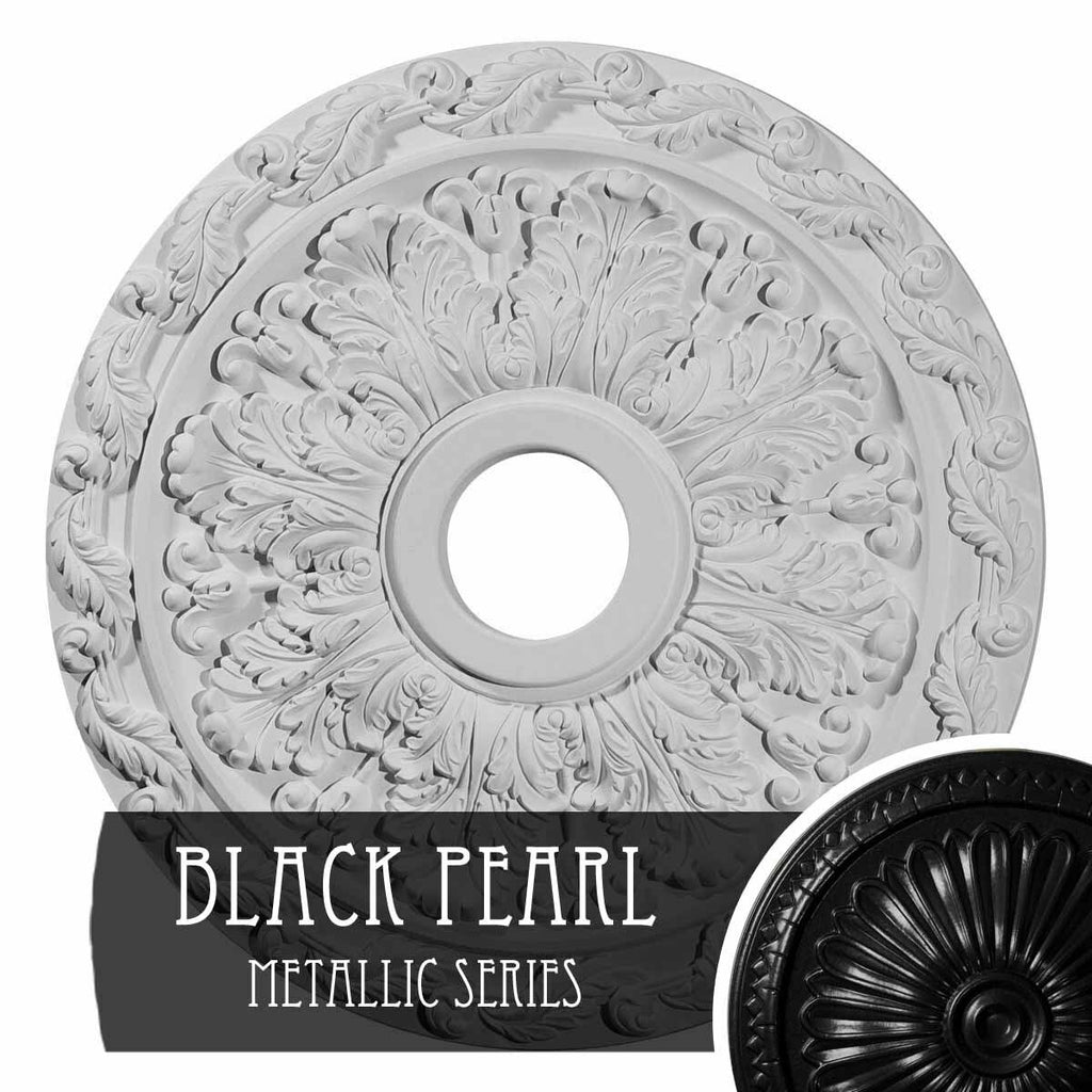 Black Pearl Spring Leaf Ceiling Medallion I689