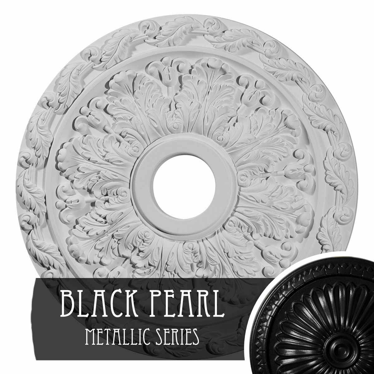 Black Pearl Spring Leaf Ceiling Medallion I689