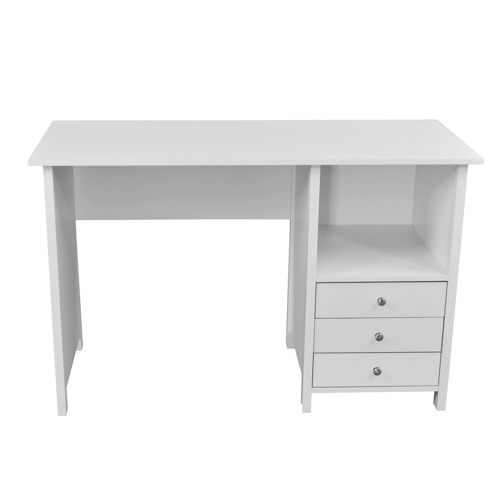 Contemporary Desk with 3 Storage Drawers, White Q3500