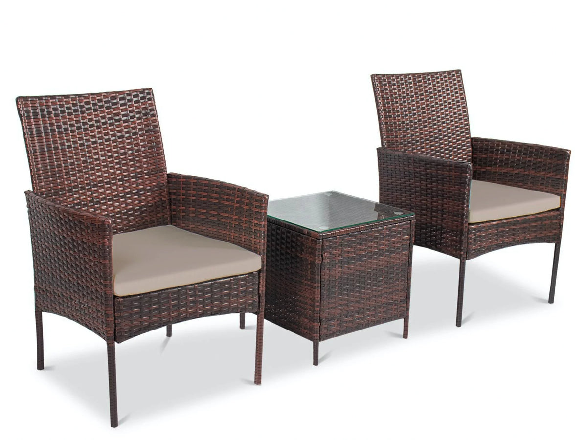 3 Piece Rattan Bistro Patio Furniture Set I343475