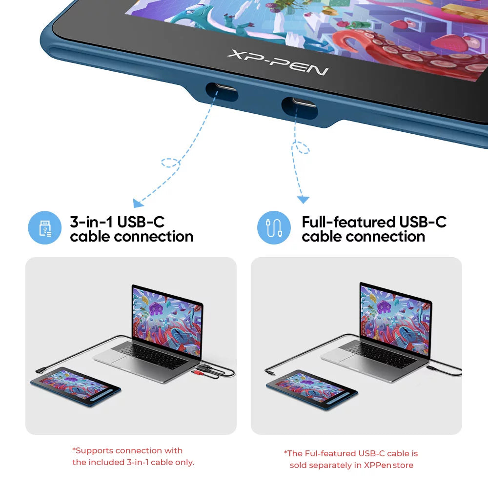 Blue Graphics Tablet with Screen Drawing Tablet K59307