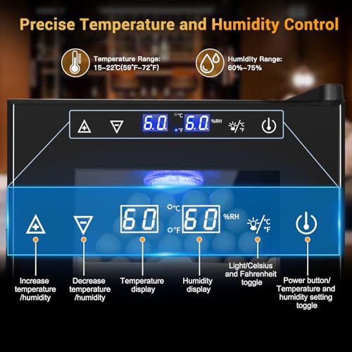 35L 250 Counts Thermostatic Desktop Humidor Cabinet V66200