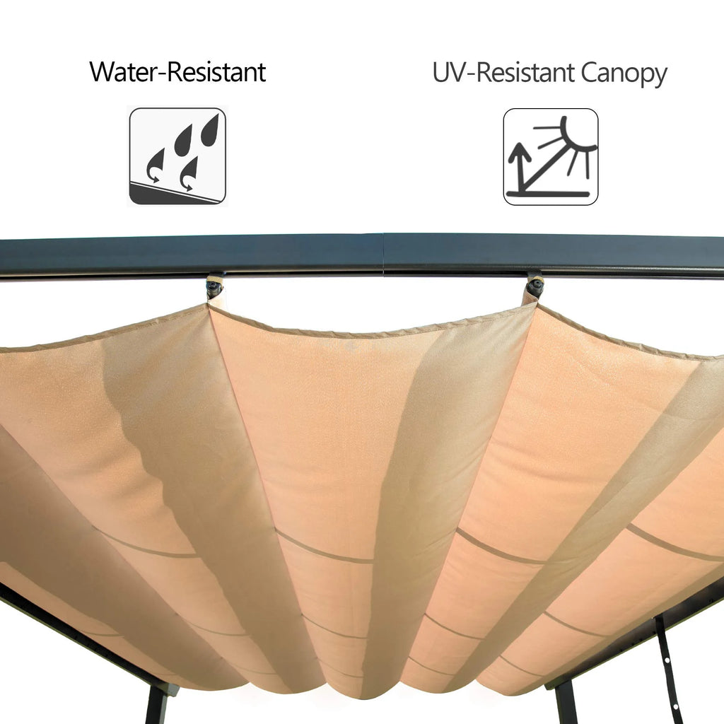 Retractable Pergola with Weather-Resistant Aluminum Canopy W7149