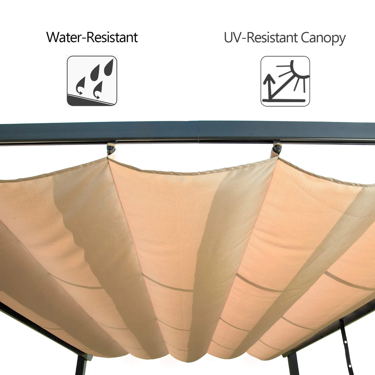 Retractable Pergola with Weather-Resistant Aluminum Canopy W7149