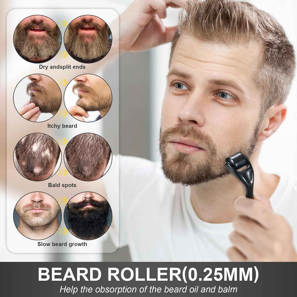 Beard Growth Kit with Beard Growth Oil (2 oz), Beard Balm and Comb A2266