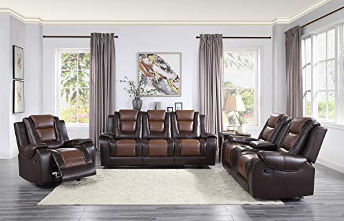 3-Piece Reclining Living Room Set, Two-Tone Grey L2481