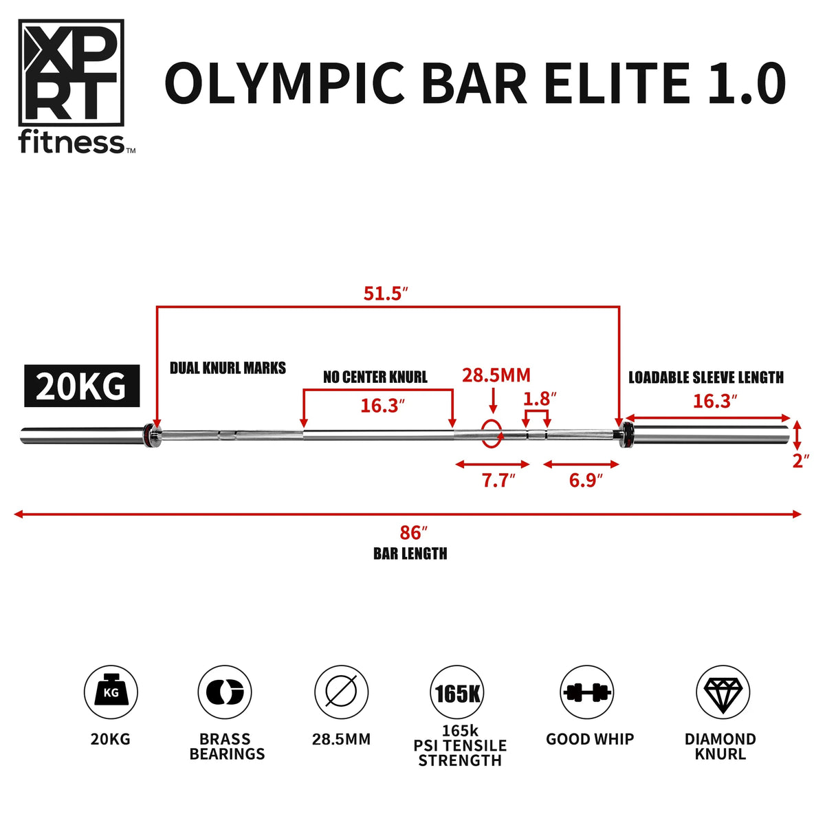 Chrome Barbell with Olympic Plates, 1000 lb. Capacity Q2290
