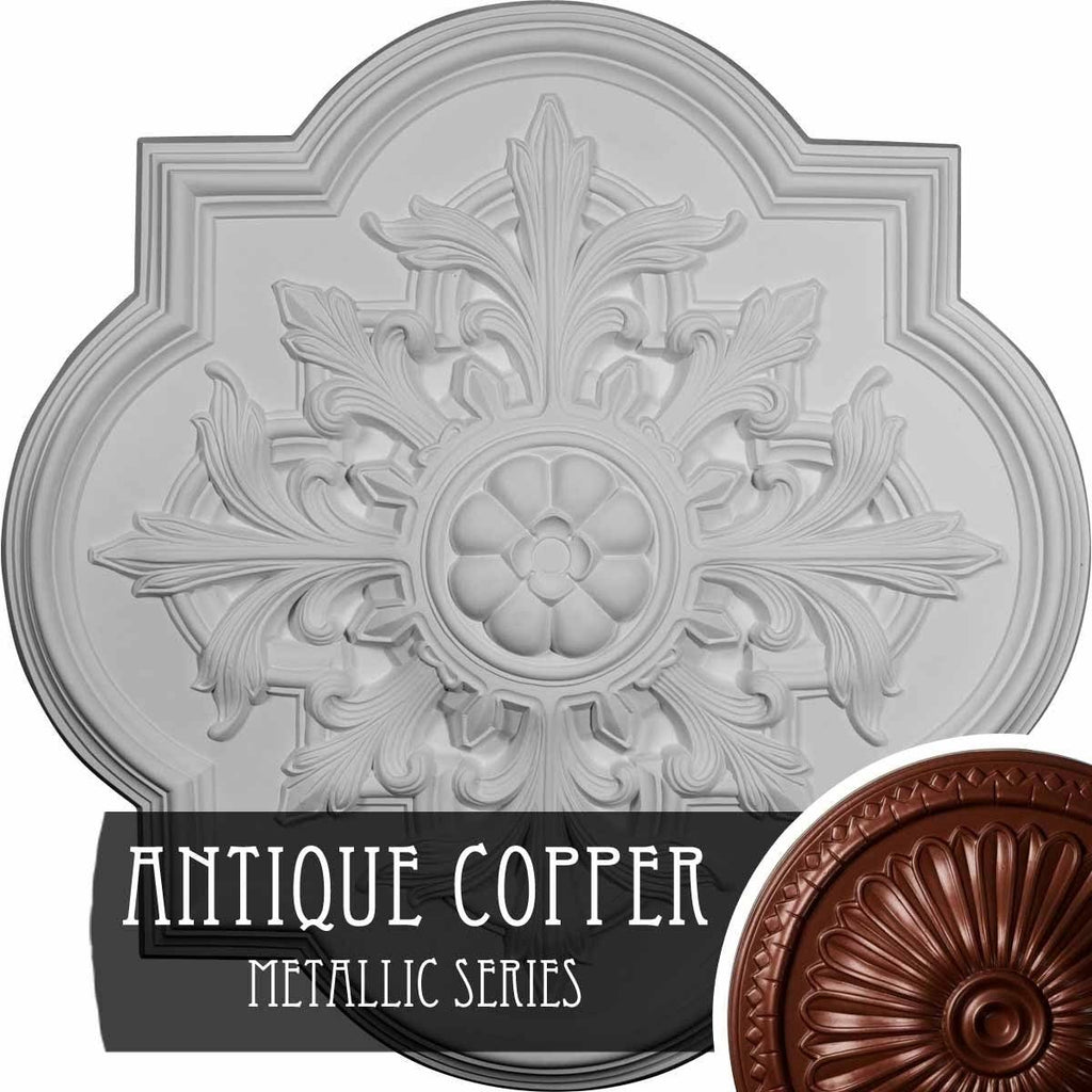 Bonetti Ceiling Medallion, Hand-Painted Bronze I2201
