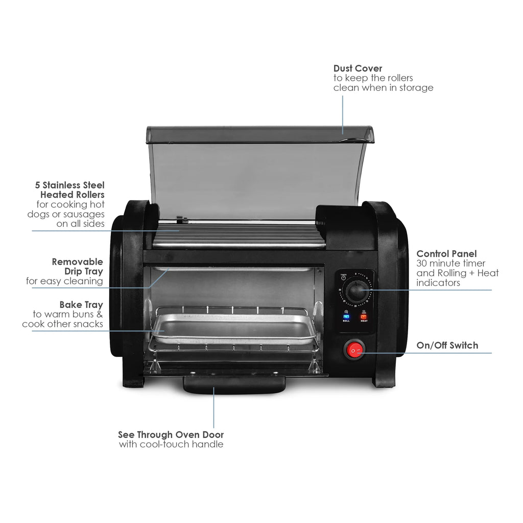 Black Hot Dog Roller and Toaster Oven U78243