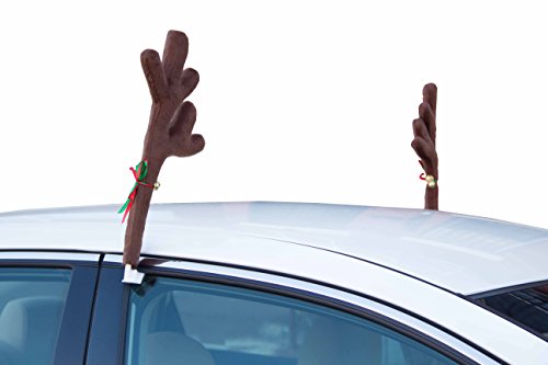 17” Reindeer Christmas Car Antlers with Jingle Bells & Nose J4485