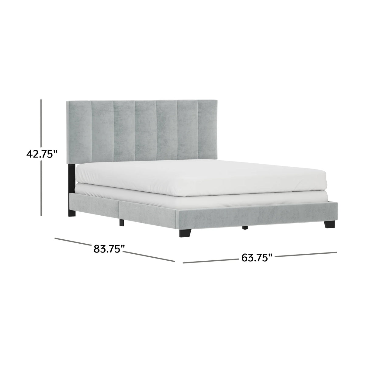 Platinum Gray Upholstered Queen Bed G370