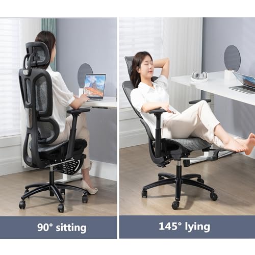 Ergonomic Mesh Swivel High Back Office Chair with Lumbar Support Adjustable Headrest M359