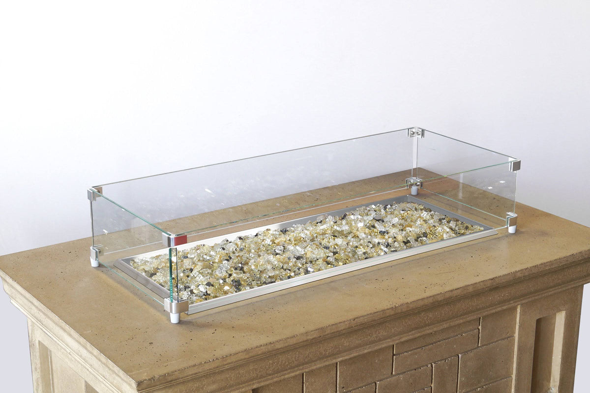 Rectangular Glass Wind Guard K7047