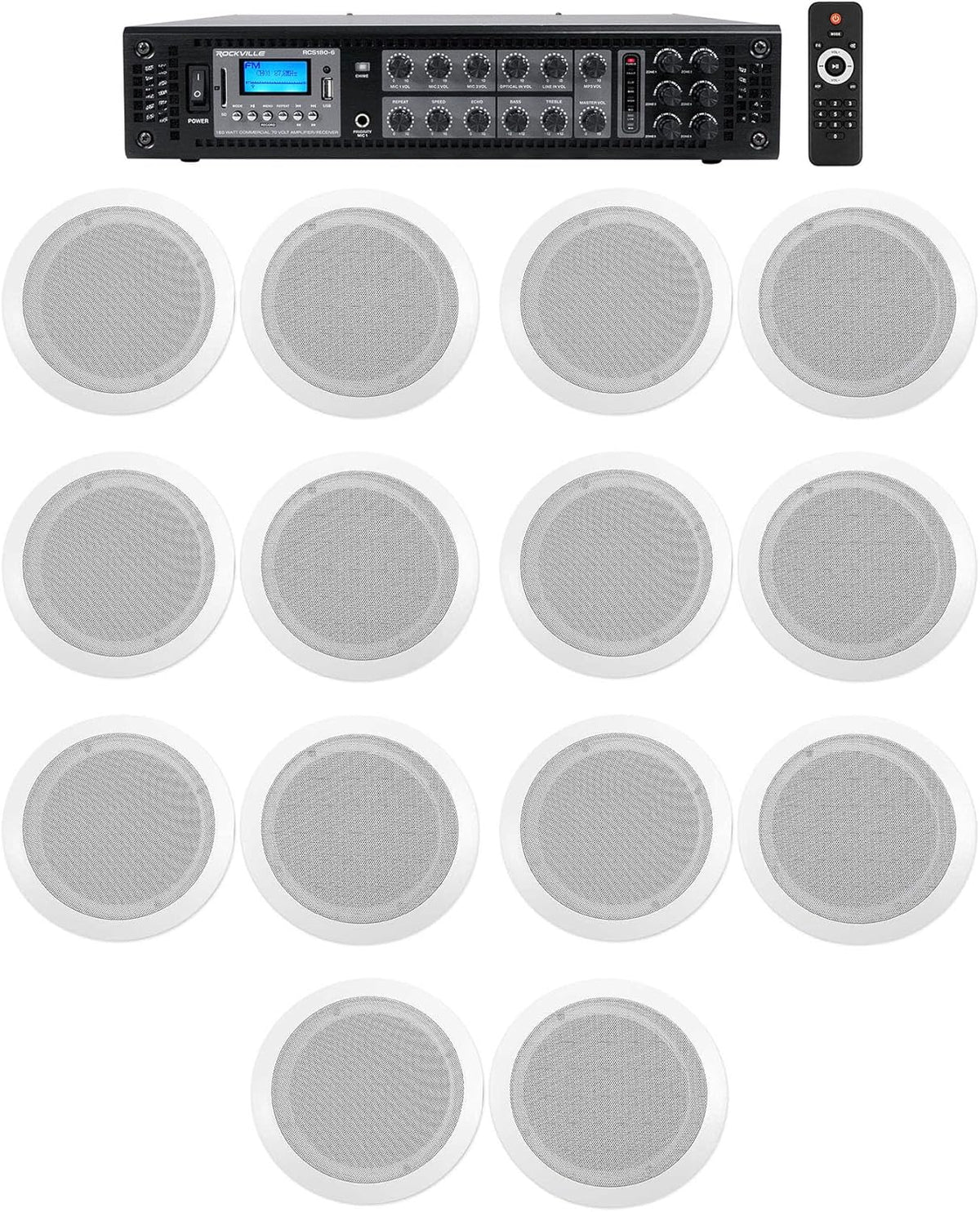 6 Zone Home Audio System with 14 Ceiling Speakers J64951