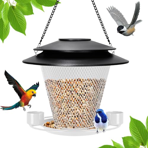 Red Metal Bird Feeder E292
