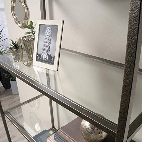 2 Piece 5 Shelf Metal Bookcase Set in Bronze B948076