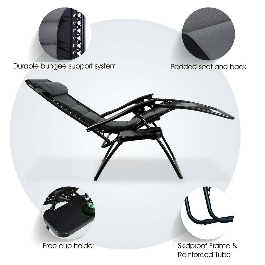 Padded Zero Gravity Chair, Grey F901688