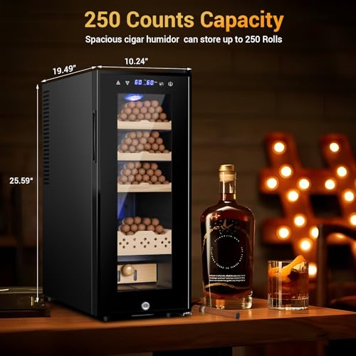 35L 250 Counts Thermostatic Desktop Humidor Cabinet V66200